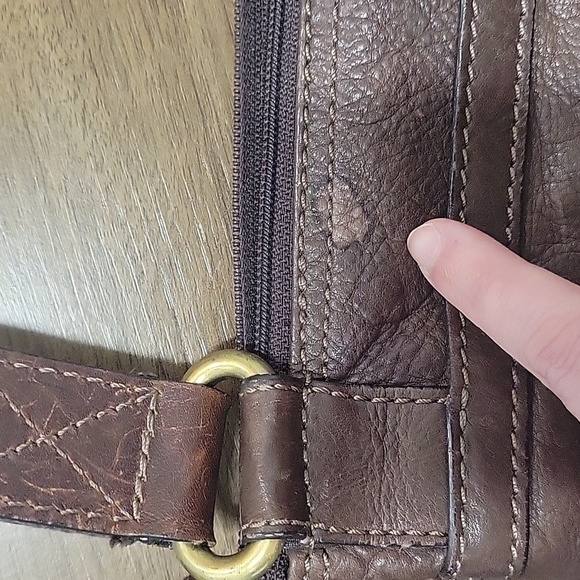 FOSSIL "MORGAN" Vintage Traveler Brown Leather Messenger Crossbody Shoulder Bag - Picture 15 of 17